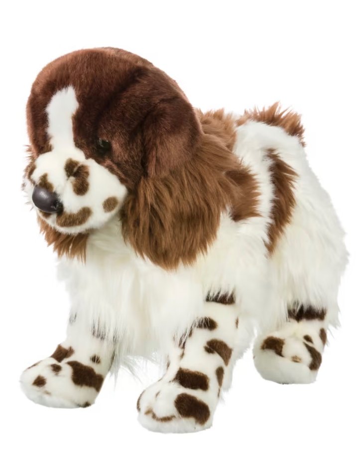 Olivia the Springer Spaniel plush — liver and white